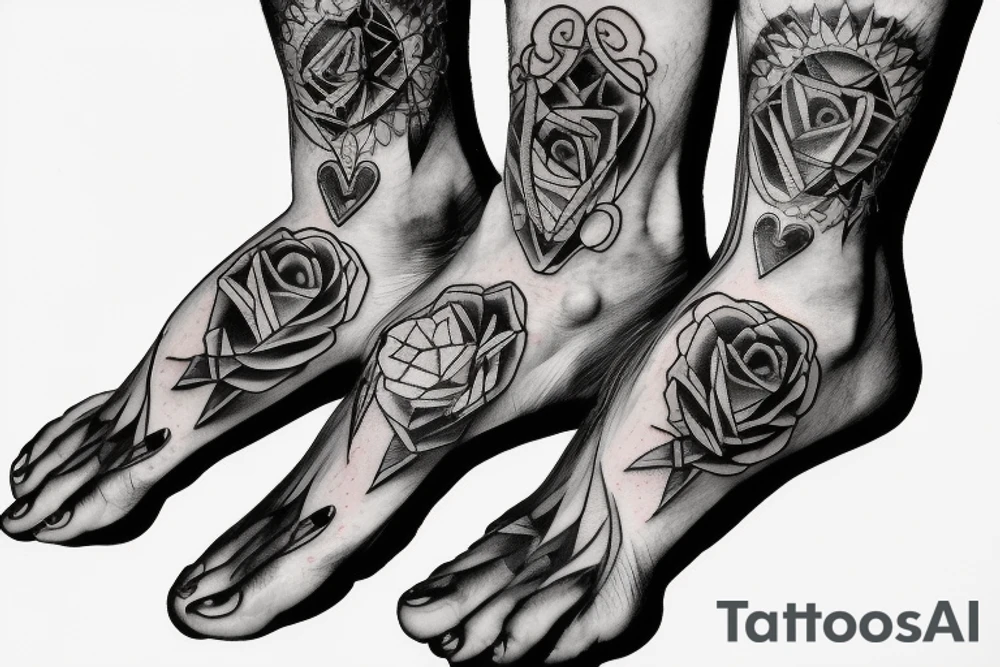 Broken heart on ankle tattoo idea