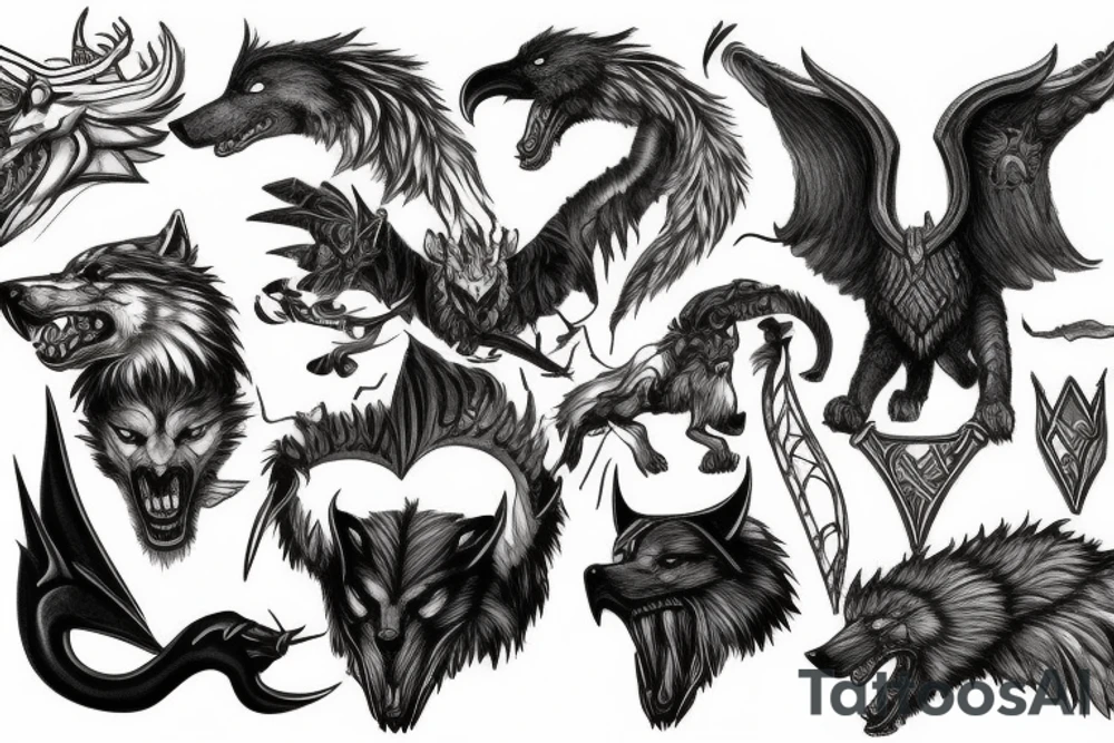 Viking, fenrir wolf, ragnarok, Raven, Thor tattoo idea