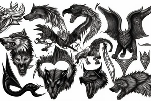 Viking, fenrir wolf, ragnarok, Raven, Thor tattoo idea