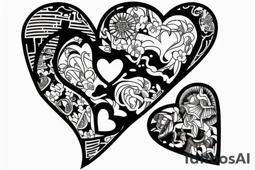 Broken heart on ankle tattoo idea