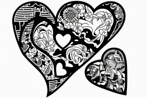 Broken heart on ankle tattoo idea