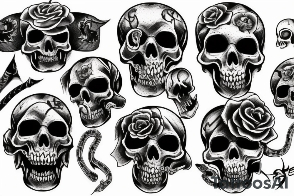 Scull and snake tattoo idea