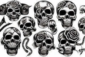 Scull and snake tattoo idea