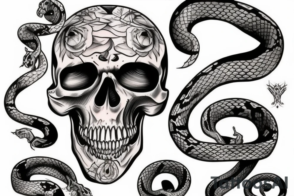 Scull and snake tattoo idea