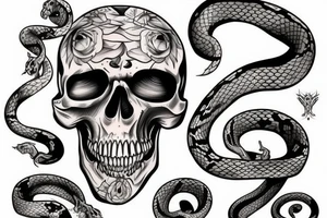 Scull and snake tattoo idea