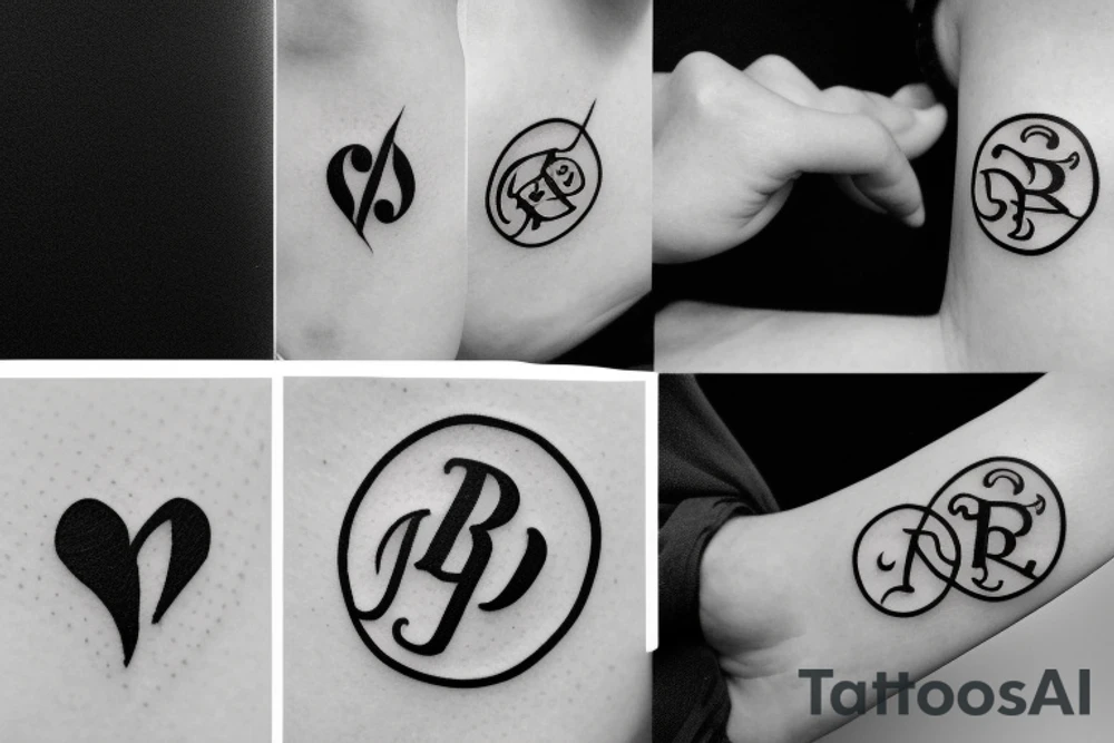 Small tattoo with initials N D tattoo idea