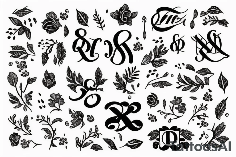 Small tattoo with initials N D tattoo idea