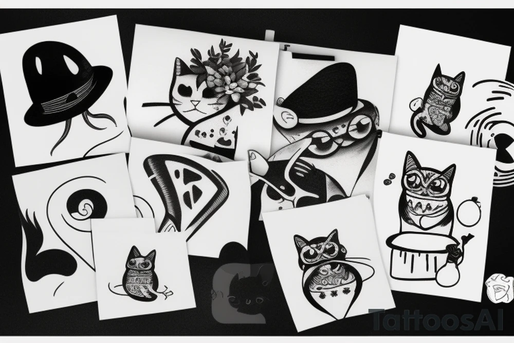 cat with hat tattoo idea