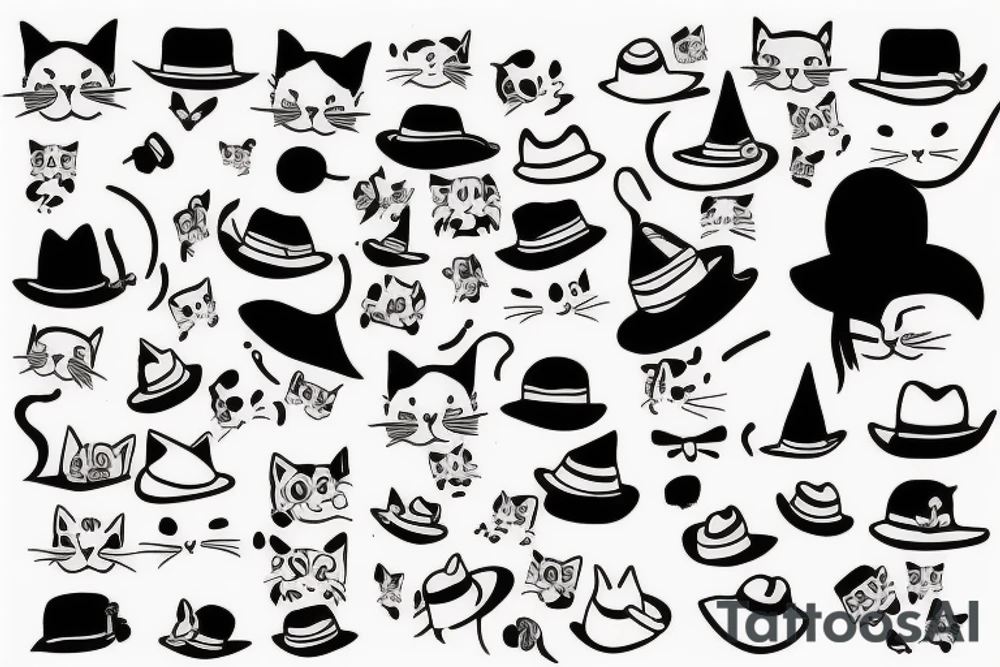 cat with hat tattoo idea