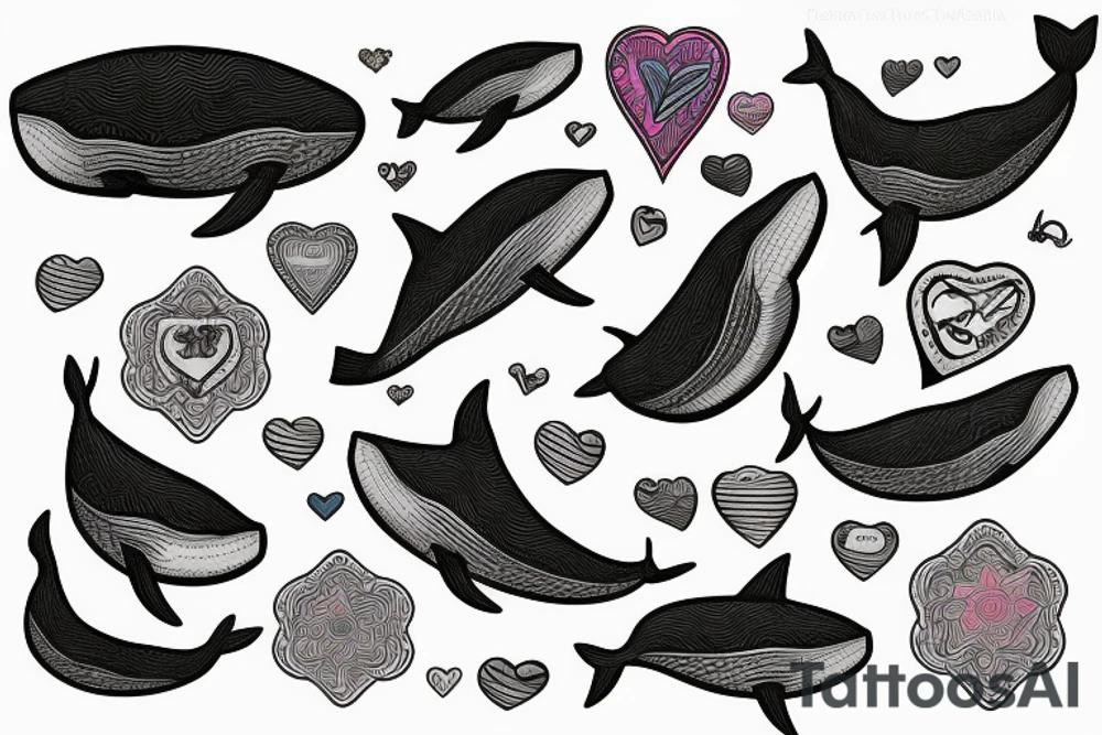 Whale 51 Herz tattoo idea