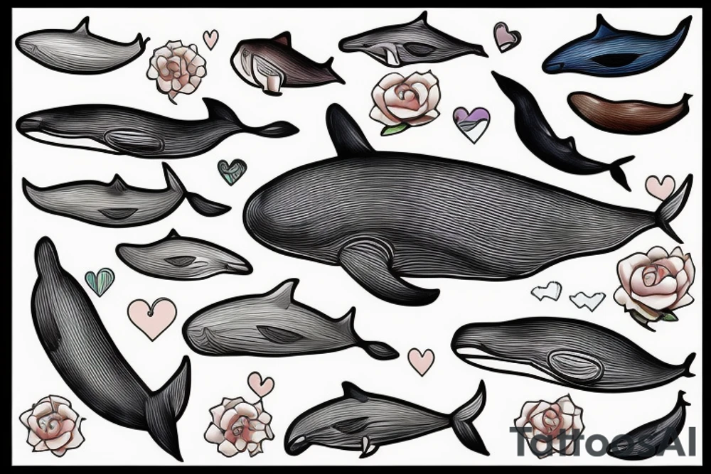 Whale 51 Herz tattoo idea