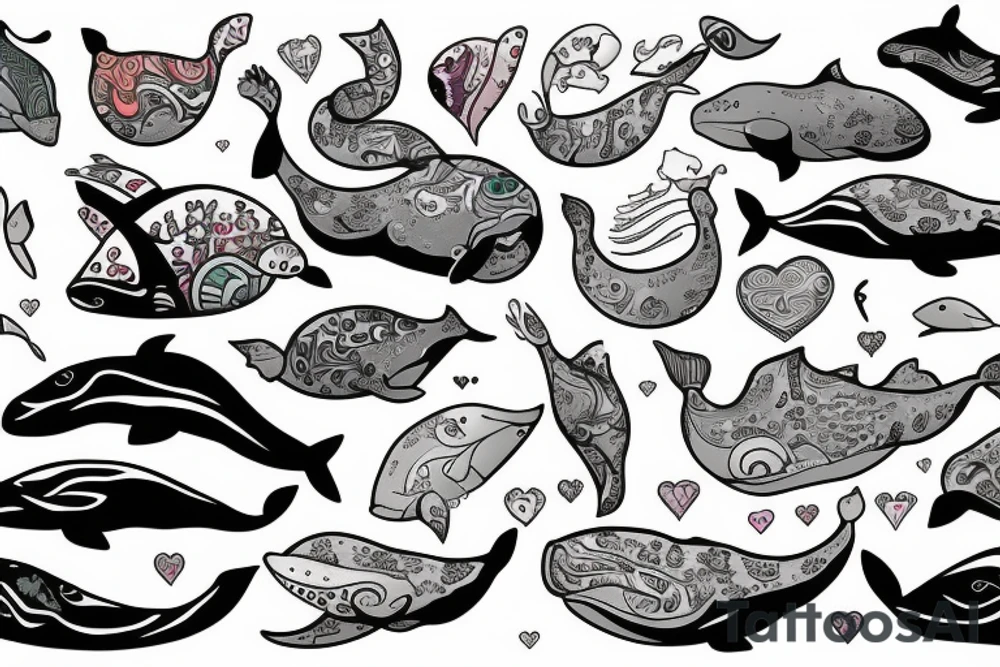 Whale 52 Herz tattoo idea