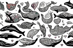 Whale 52 Herz tattoo idea