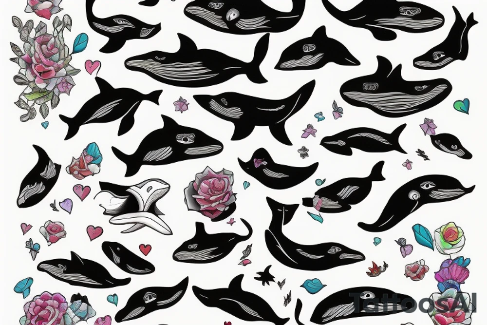 Whale 52 Herz tattoo idea
