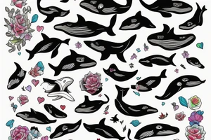 Whale 52 Herz tattoo idea
