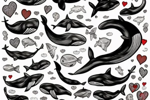 Whale 52 Herz tattoo idea