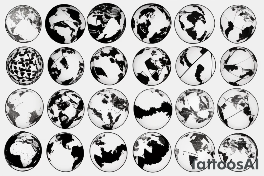 adhesive tape wrapping the globe tattoo idea