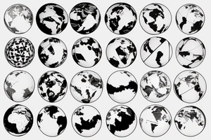 adhesive tape wrapping the globe tattoo idea