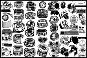 a roll of an adhesive tape tattoo idea