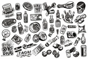 Drugs and gym tattoo idea