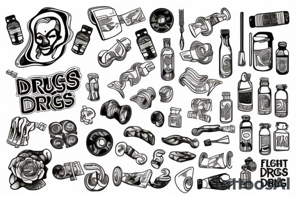 Drugs and gym tattoo idea