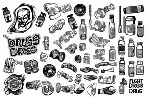 Drugs and gym tattoo idea