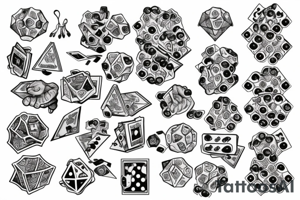 Hands with dice on the neck tattoo idea