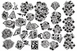 Hands with dice on the neck tattoo idea