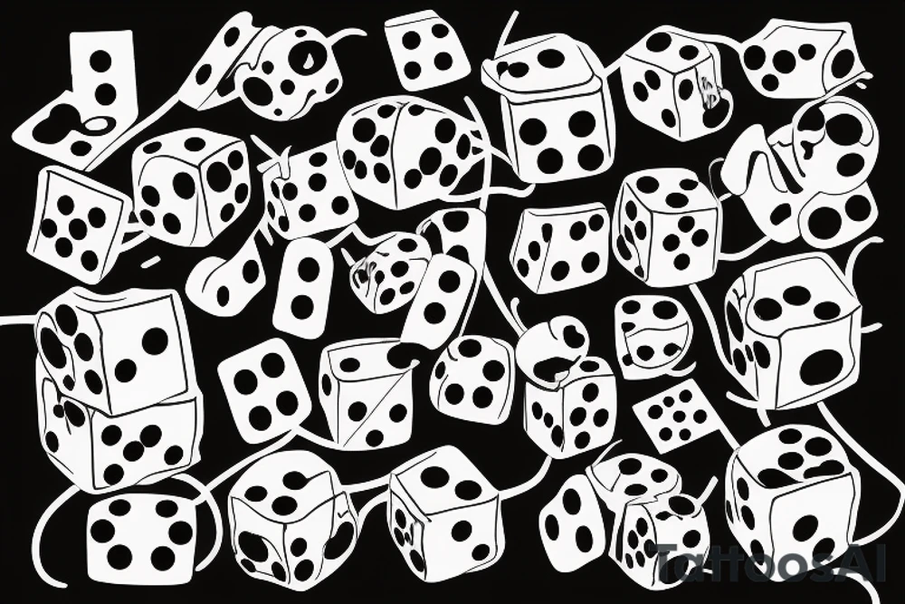 Hands with dice on the neck tattoo idea