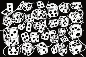Hands with dice on the neck tattoo idea
