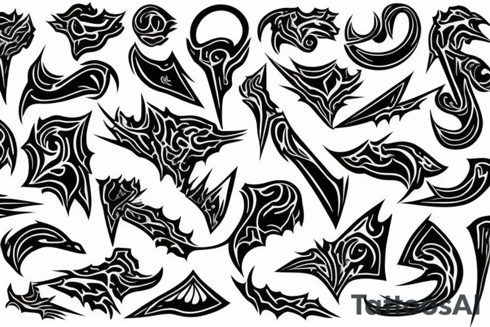 Sacrieur logo with splashes of blood tattoo idea