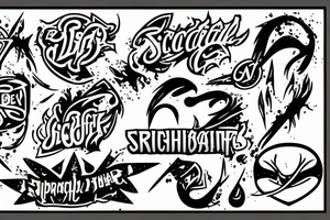 Sacrieur logo with splashes of blood tattoo idea