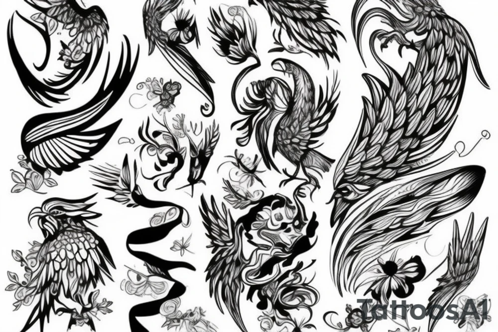 Wojownik odradzający się jak fenix z popiołu tattoo idea