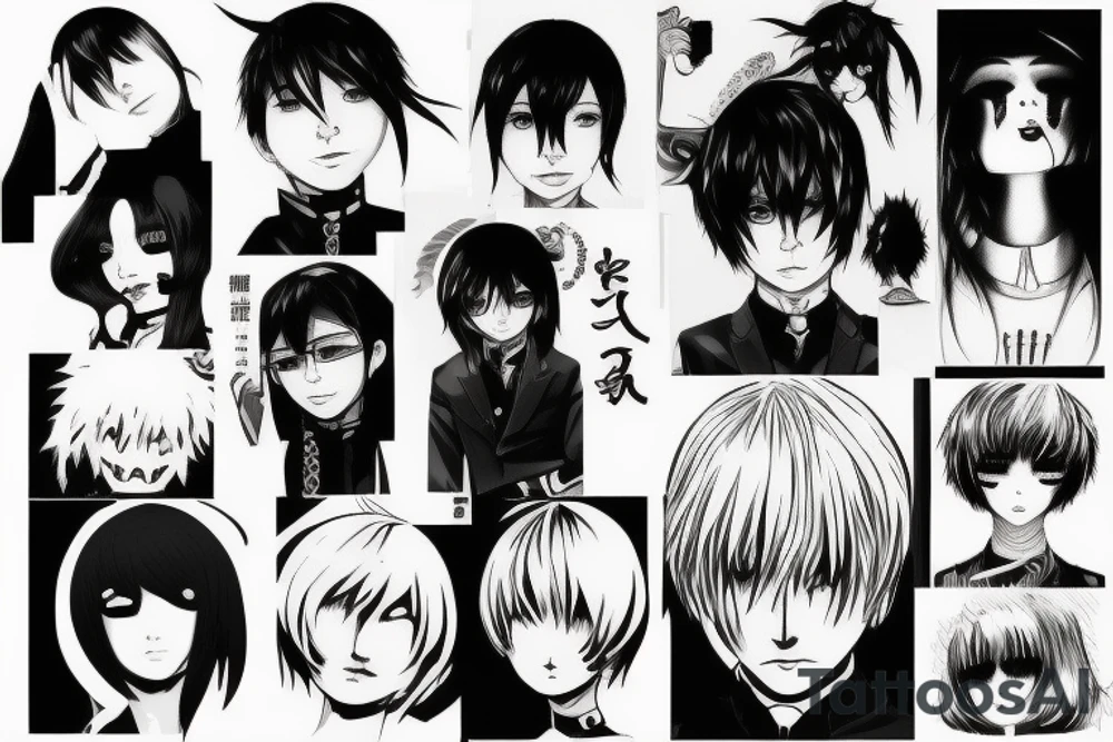 Tokyo Ghoul character montage tattoo idea
