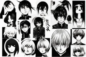 Tokyo Ghoul character montage tattoo idea