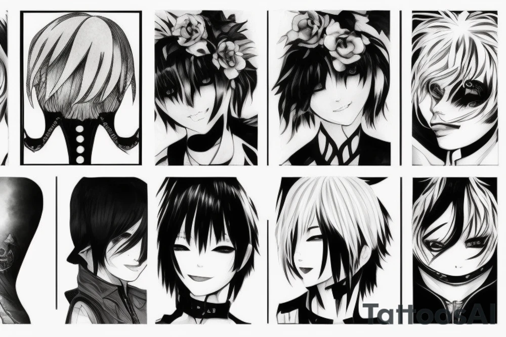 Tokyo Ghoul character montage tattoo idea