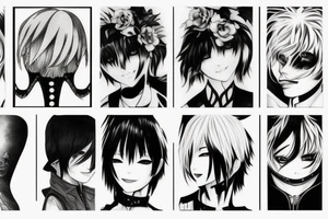 Tokyo Ghoul character montage tattoo idea