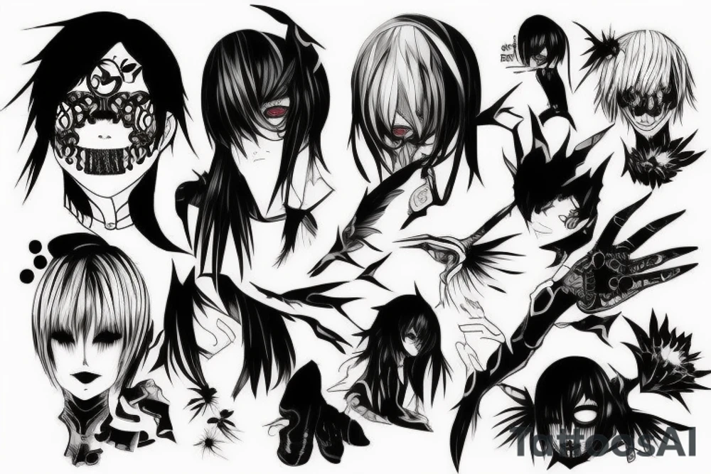 Tokyo Ghoul character montage tattoo idea