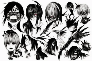 Tokyo Ghoul character montage tattoo idea