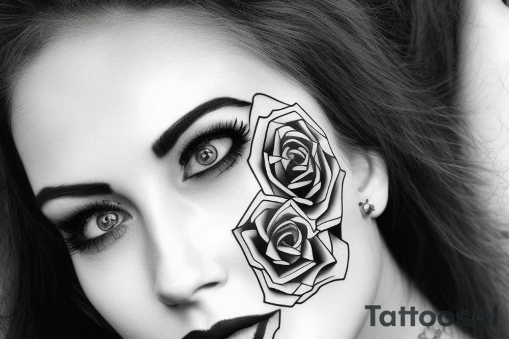 woman face tattoo idea