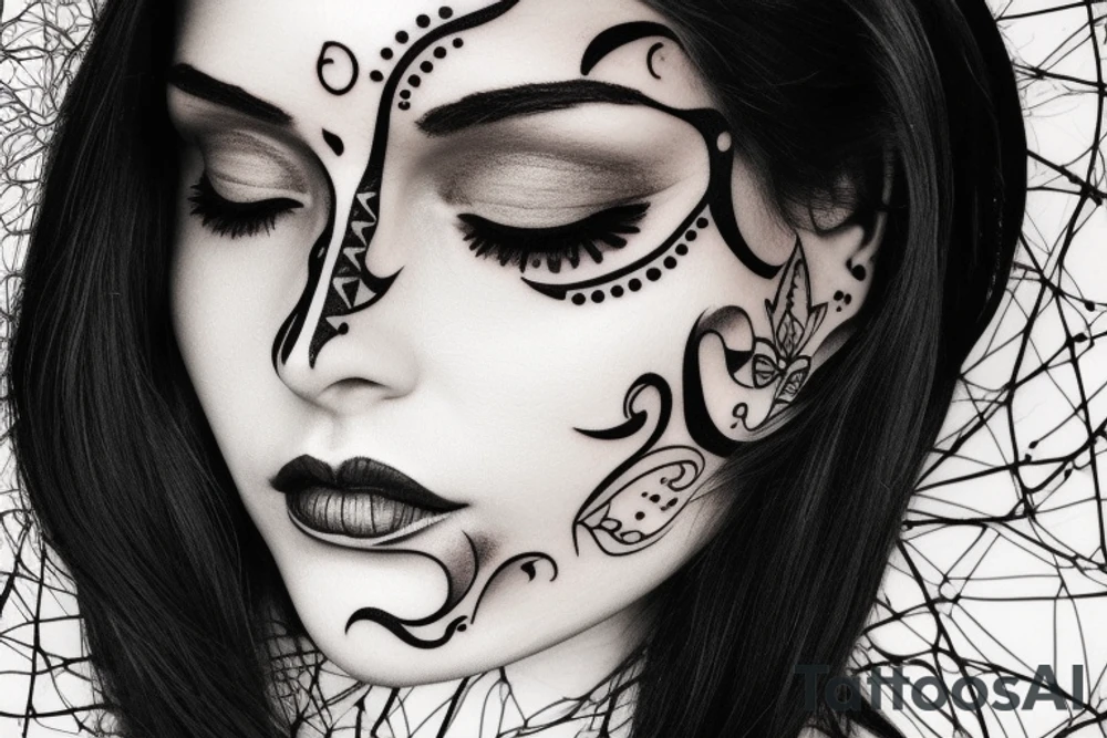 woman face tattoo idea