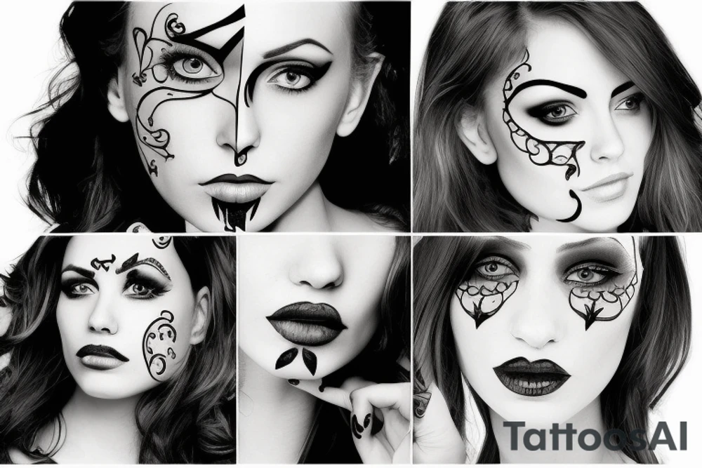 woman face tattoo idea