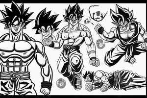 son goku in gym tattoo idea