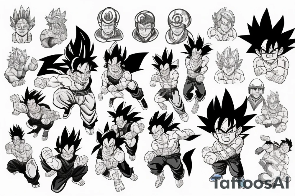 son goku in gym tattoo idea