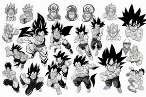 son goku in gym tattoo idea