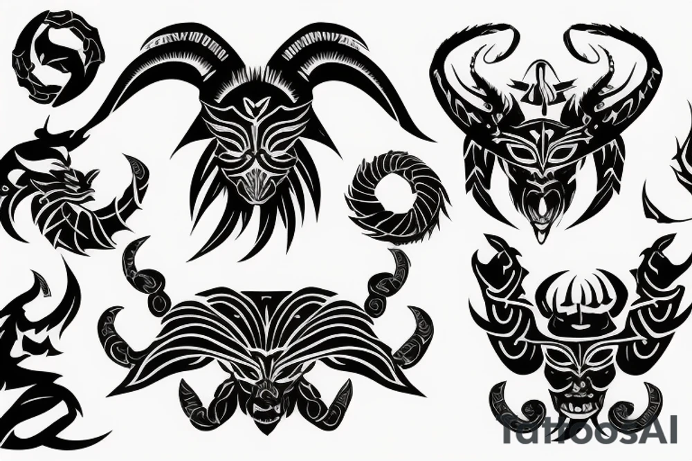 Scorpio and demon wing
Challenger text tattoo idea