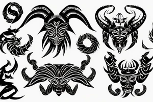 Scorpio and demon wing
Challenger text tattoo idea