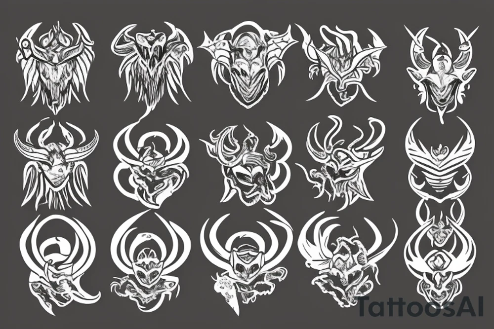 Scorpio and demon wing
Challenger text tattoo idea