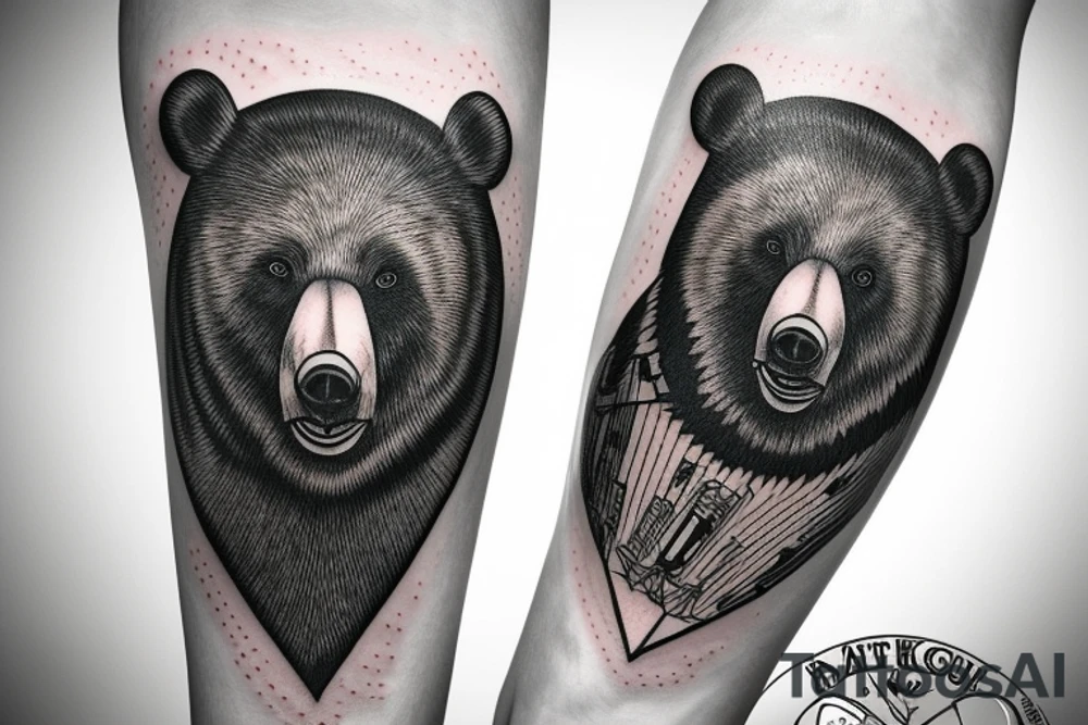 Bear with a rocket tattoo idea