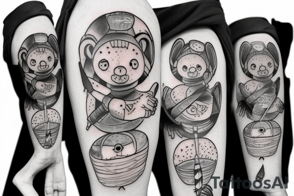 Bear with a rocket tattoo idea